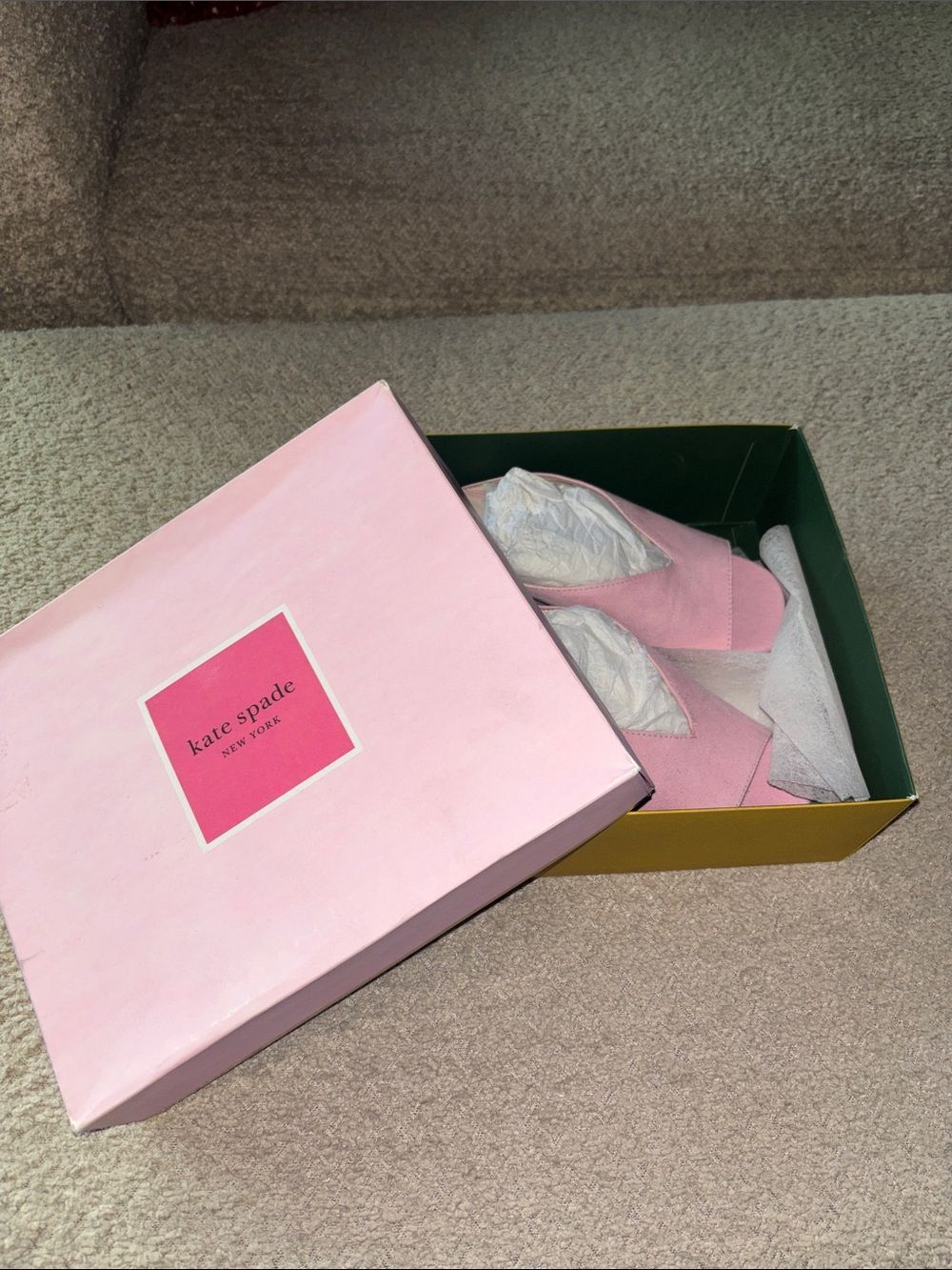 kate spade Pink Suede Slide Sandals